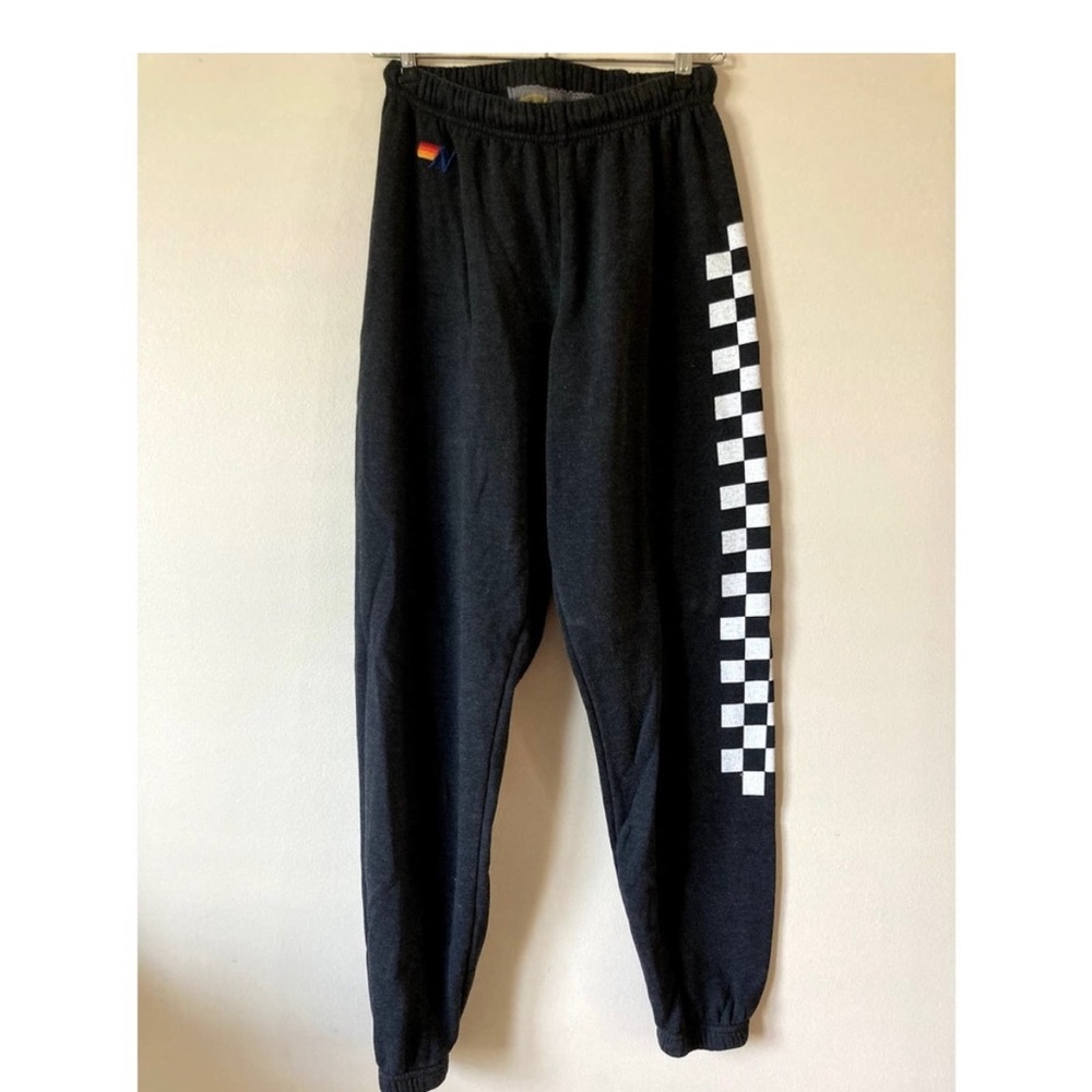 Aviator Nation sweatpants black and white checkered
